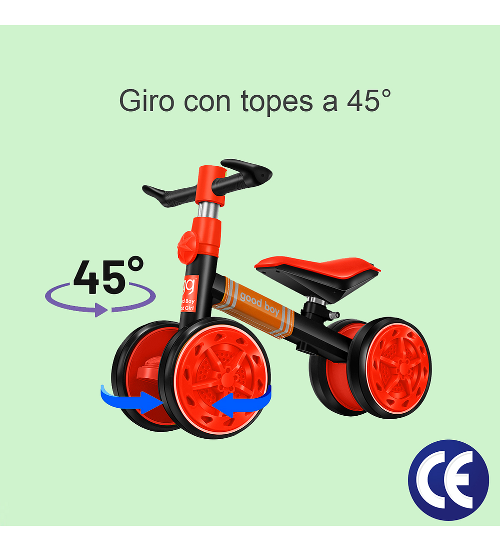  GOOD BOY & GOOD GIRL - 4 ruedas (ROJO/NEGRO)
