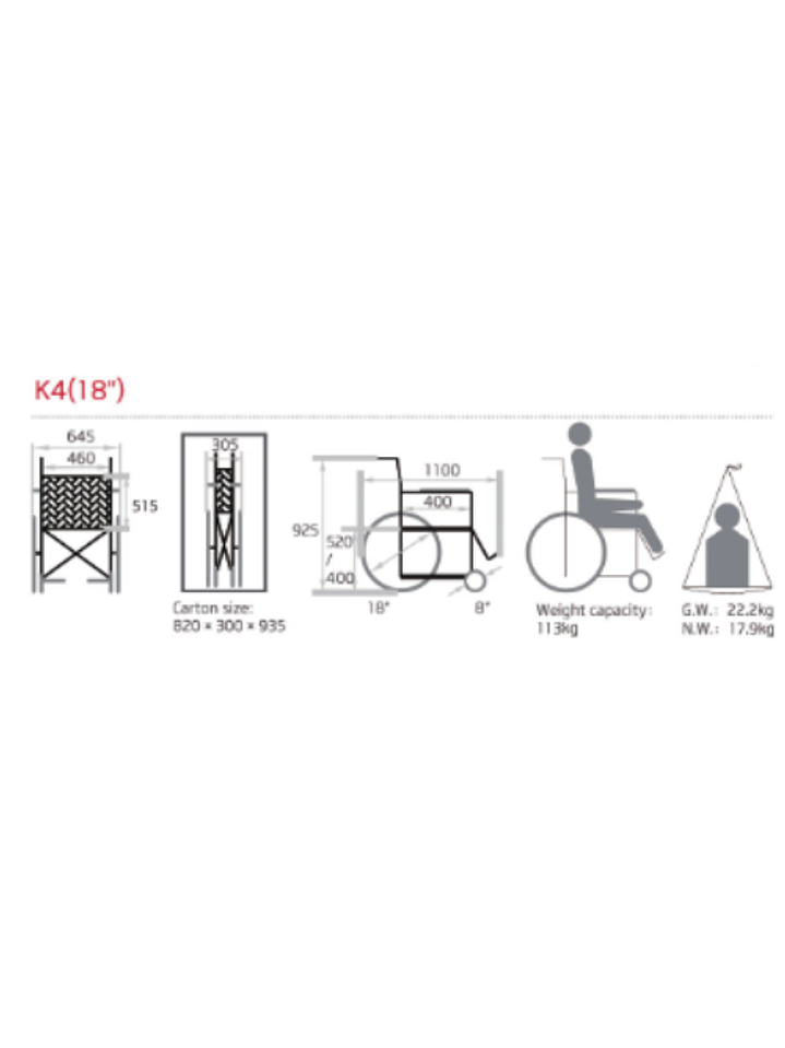 Silla de ruedas Yuwell K4 2