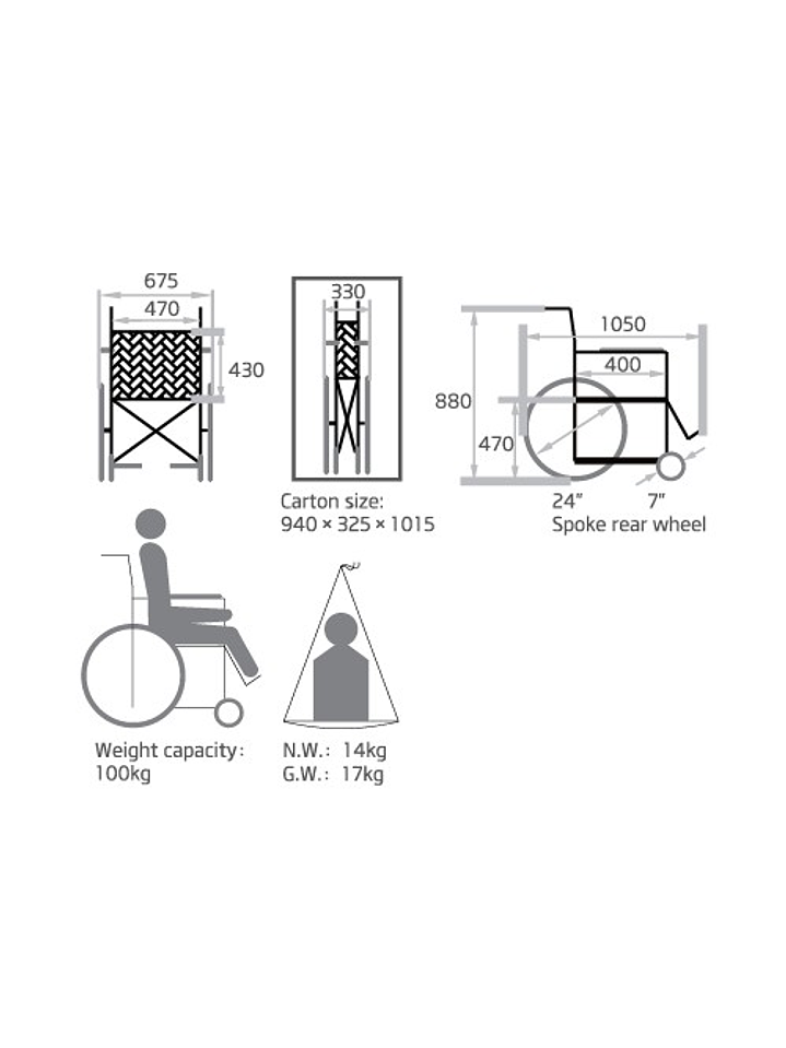 Silla de ruedas Yuwell H033D   2