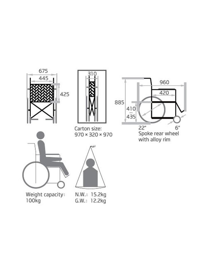Silla de ruedas Yuwell H060C 2