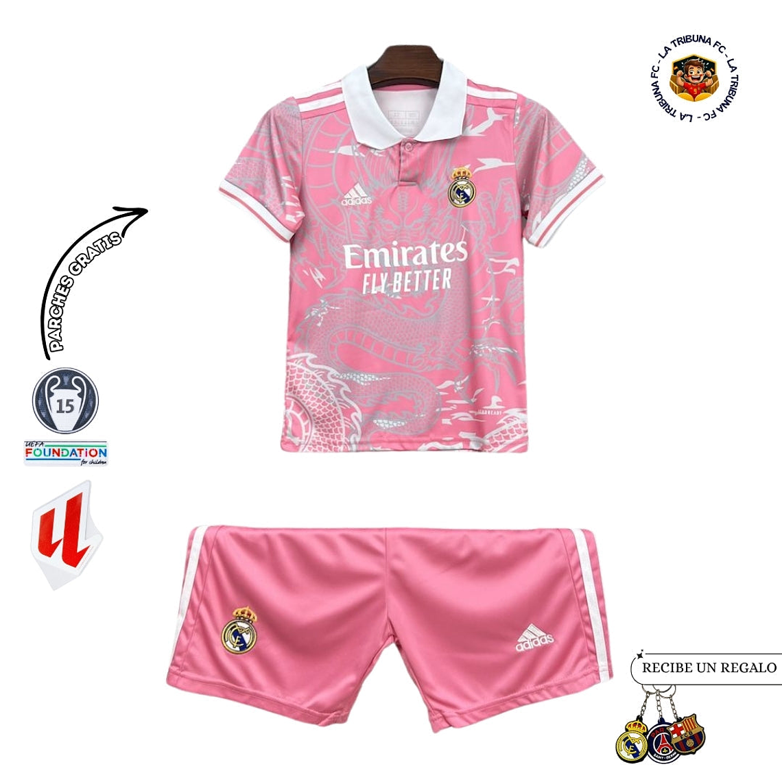 REAL MADRID EDICIÓN ESPECIAL ROSADO 25/26 CONJUNTO INFANTIL 1