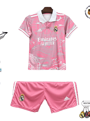 REAL MADRID EDICIÓN ESPECIAL ROSADO 25/26 CONJUNTO INFANTIL