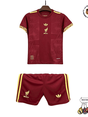 MÉXICO EDICIÓN ESPECIAL DORADO ROJO 25/26 CONJUNTO INFANTIL