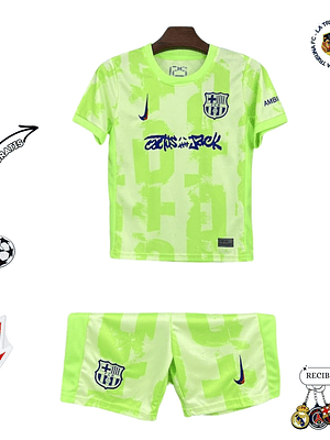 BARCELONA x TRAVIS SCOTT CACTUS JACK VERDE 2025 EDICIÓN LIMITADA CONJUNTO INFANTIL