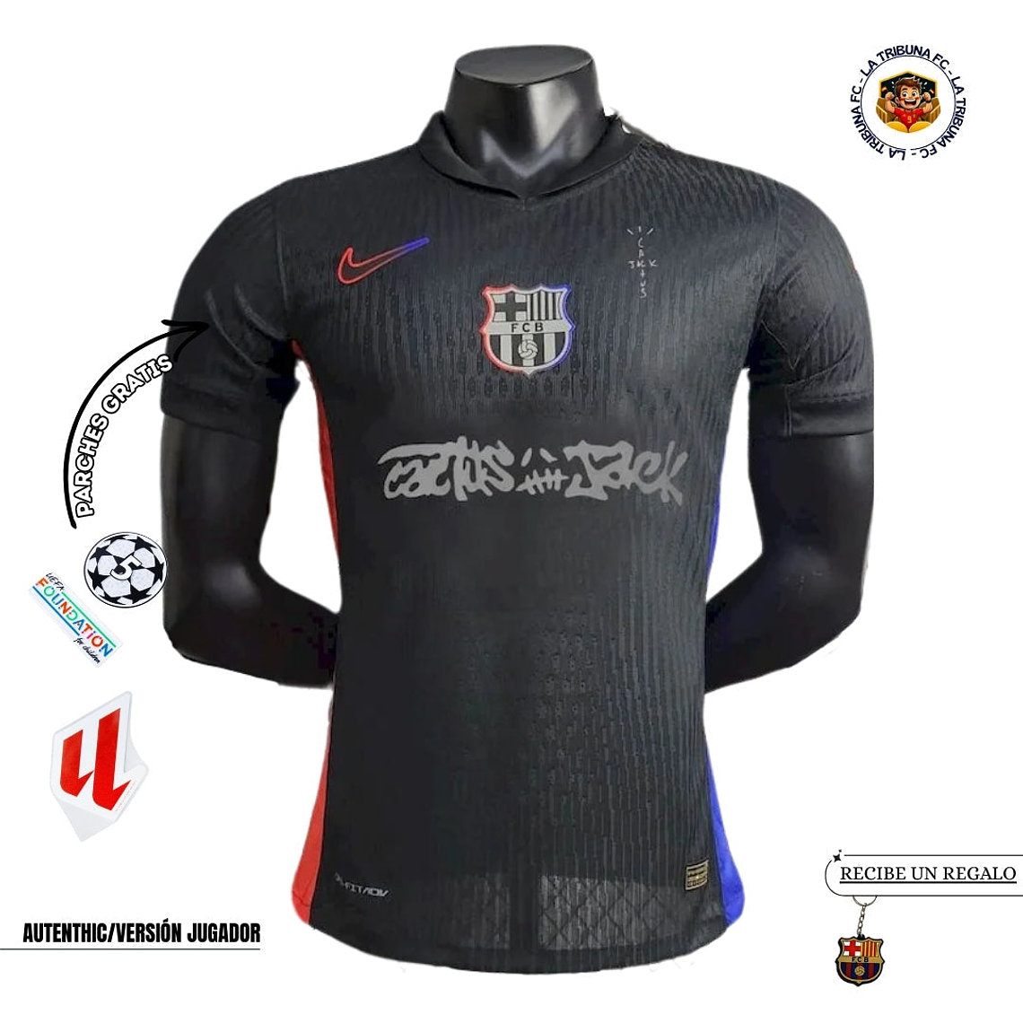 BARCELONA x TRAVIS SCOTT CACTUS JACK NEGRA 2025 EDICIÓN LIMITADA VERSION JUGADOR 1