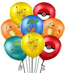 10 Globos Pokemon Diseños Surtidos