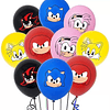 10 Globos Sonic Diseños Surtidos