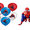 Pack 1 Spiderman Metalizado 3D + 12 Globos Diseños Surtidos