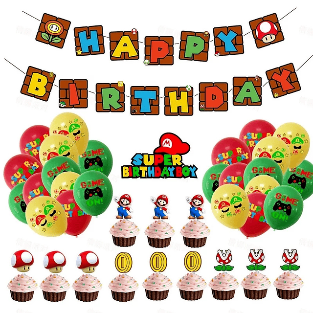 Pack Cumpleaños Mario Bros