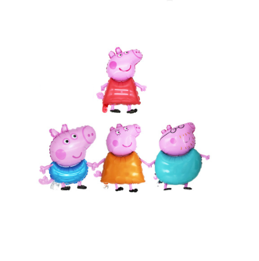 Pack De 5 Globos Peppa Pig Incluye Peppa Y Número De80 Cm
