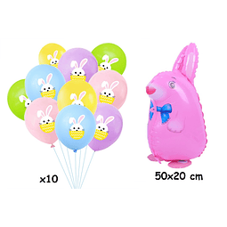 Set Globos Conejito Pascua