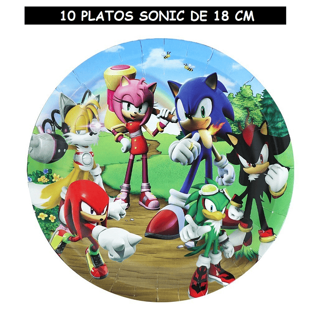 Pack Cotillon Cumpleaños Sonic 10 Personas