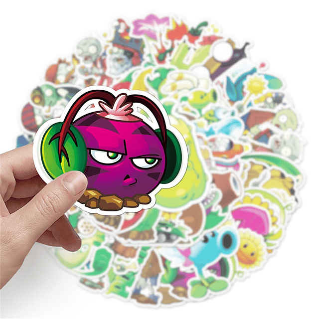 50 Stickers Plantas vs Zombies