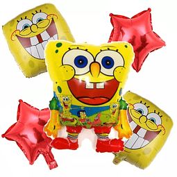 Pack 5 Globos Metalizados Bob Esponja