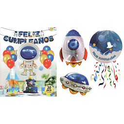Pack Cumpleaños Piñata+Globos Espacio Exterior