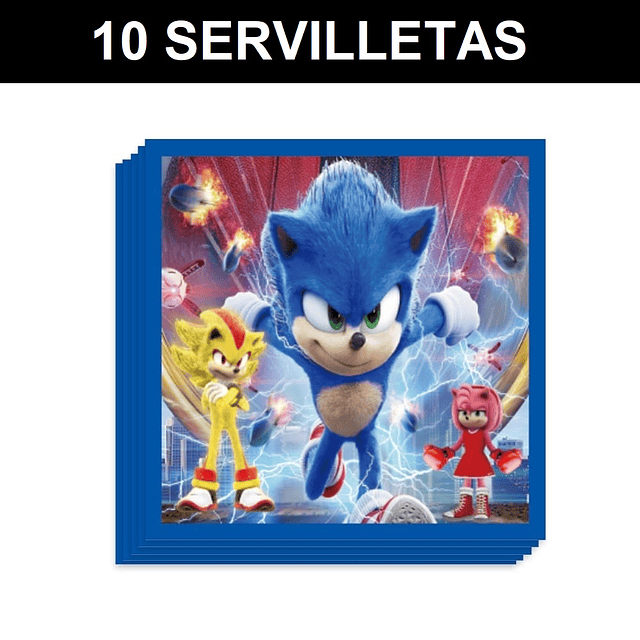 Pack Cotillon Cumpleaños Pelicula Sonic 10 Personas