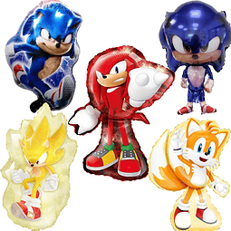 Set 5 Globos Metalizados Sonic