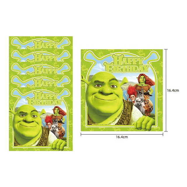 Pack Cotillón Shrek/Fiona/Burro X10