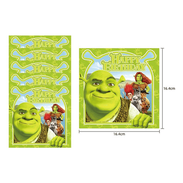 Pack Cotillón Globos Shrek/Fiona/Burro X10