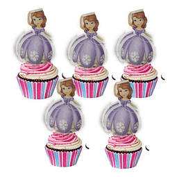 12 Toppers Cupcakes Princesa Sofia