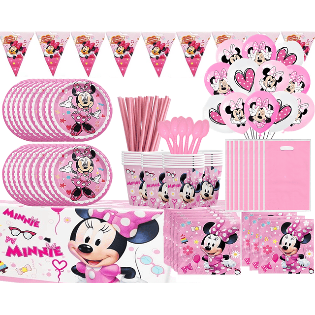 Pack Cotillon y Globos Minnie X20