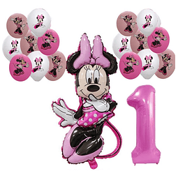 Pack Globos Cumpleaños Minnie+Numero