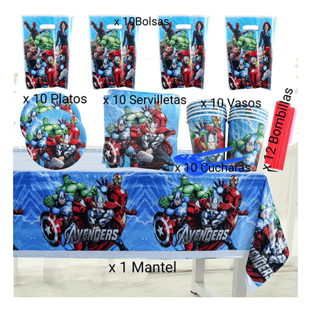 Pack Cotillon Avengers x10