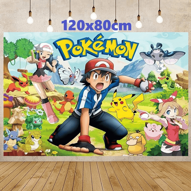 1 Pendon Decorativo Pokemon 120x80 cm