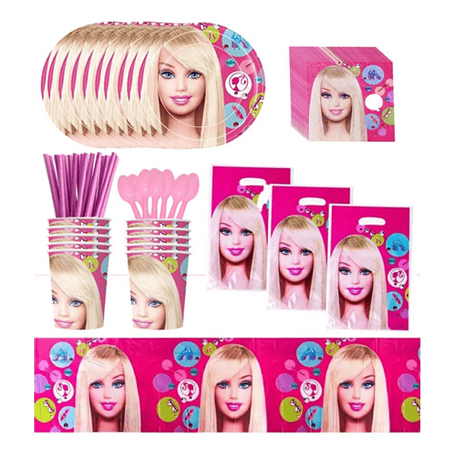 Pack Básico Cotillon Barbie x10