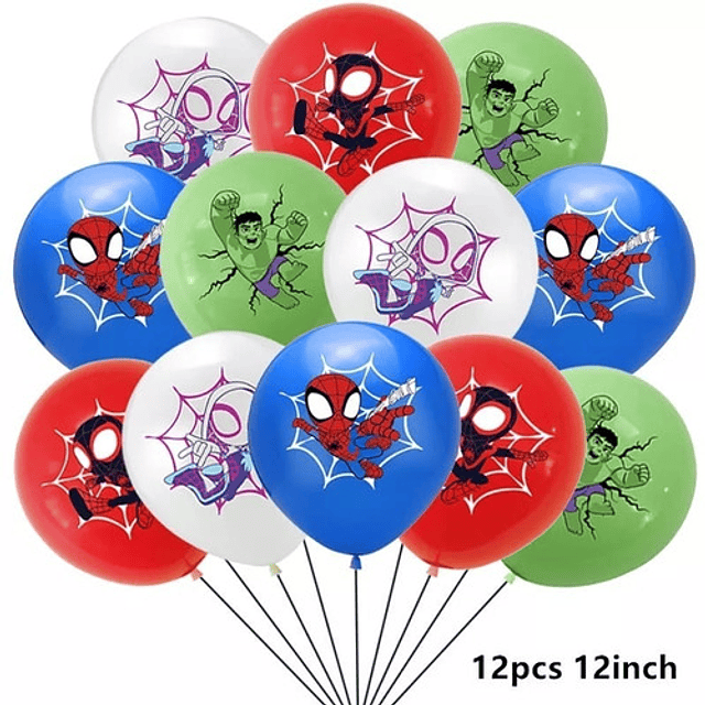 Pack Cumpleaños Avengers Superheroes Spiderman