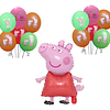 Set Decoraciòn Globos Cumpleaños Peppa Pig 13 Und.