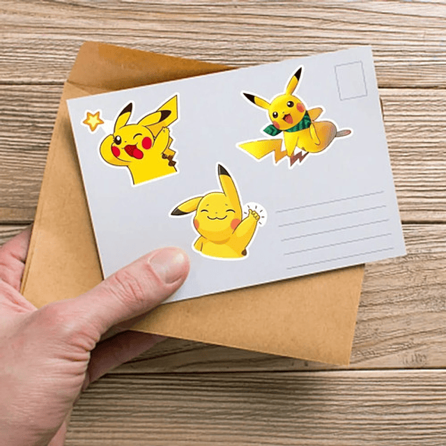 50 Stickers Pokemon Decoración Cumpleaños