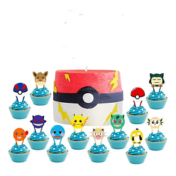 12 Toppers Decoración Cupcakes Pokemon