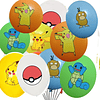 10 Globos Pokemon - 5 Diseños - 2 Unid.x Diseño