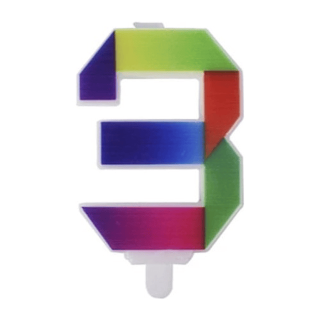 Una Vela Número Multicolor Cumpleaños  Del 0 Al 9