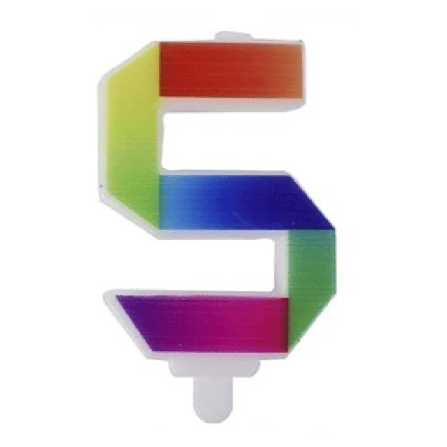 Una Vela Número Multicolor  Del 0 Al 9