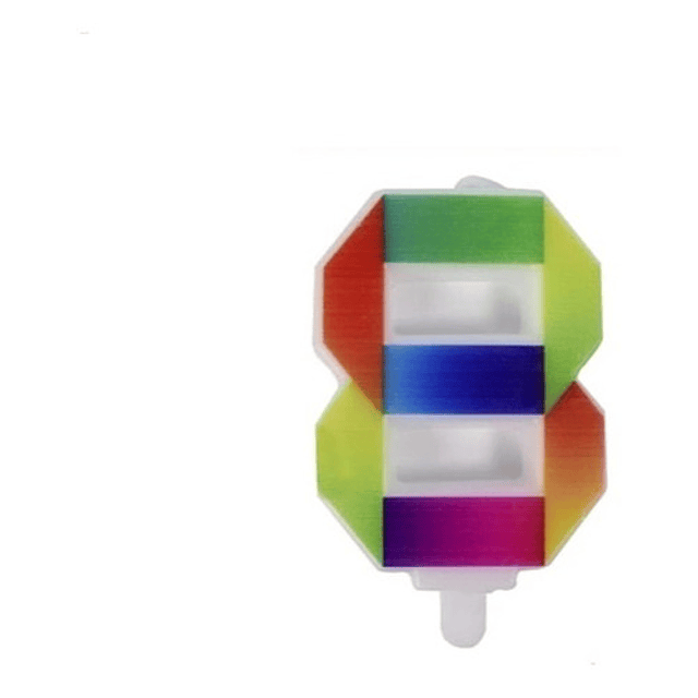 Una Vela Número Multicolor Cumpleaños  Del 0 Al 9