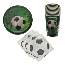 Globi® Set Cotillón Diseño Verde Cumpleaños Futbol 40 Pzs