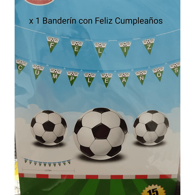 Globi® Pack Globos Cotillon Futbol X10 Personas+topper Torta