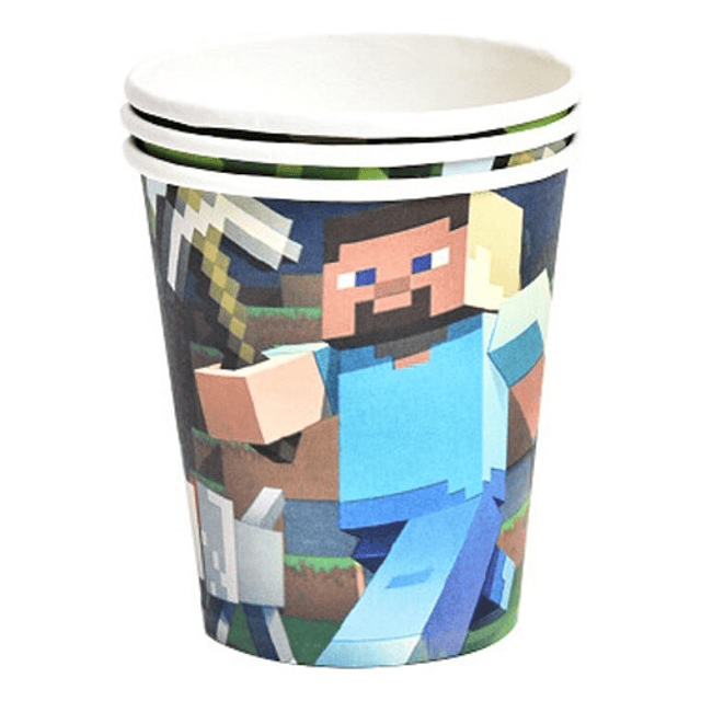 10 Vasos Cotillón Minecraft