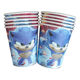 10 Vasos Cotillón Sonic