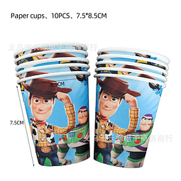 10 Vasos Cotillón Toy Story