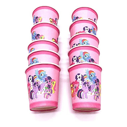 10 Vasos Cotillón My Little Pony
