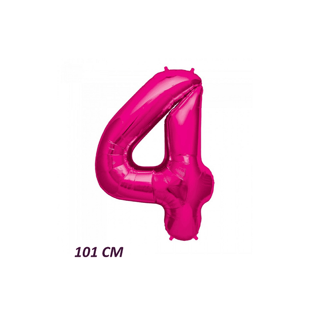 Globos Metalizados Números 101 cm rosa chicle