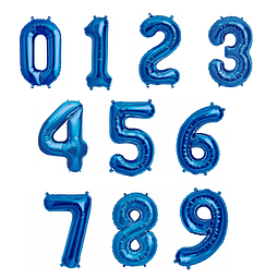 z.) Globos Azules Números 101 Cm