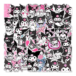 50 Stickers Kuromi Sorpresas Cumpleaños