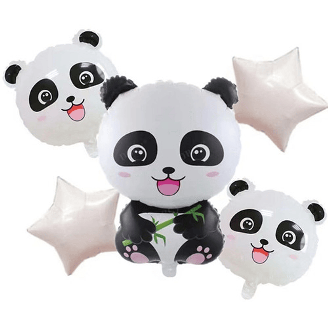 Set Decoración Cumpleaños Globos Oso Panda 5 Uds.