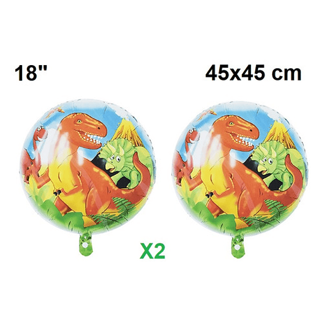 Pack Cumpleaños Dinosaurios Globos Y Cotillón