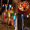 Set 6 Velas Llamas Colores Torta Cumpleaños