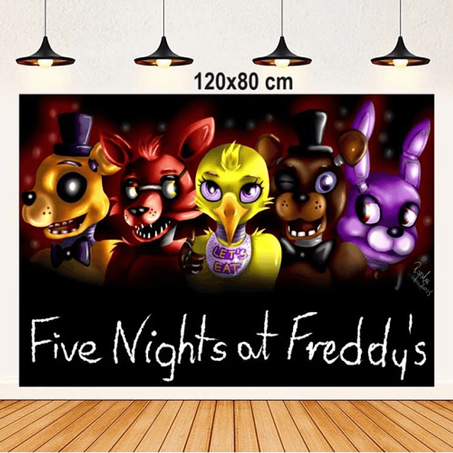 Set Globos Fnaf Y Fondo Decorativo